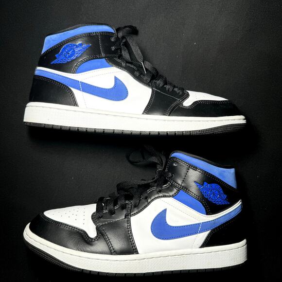 Size 9.5 - Nike Air Jordan 1 Mid Racer Blue 2021 Men's Shoes - Picture 2 of 8